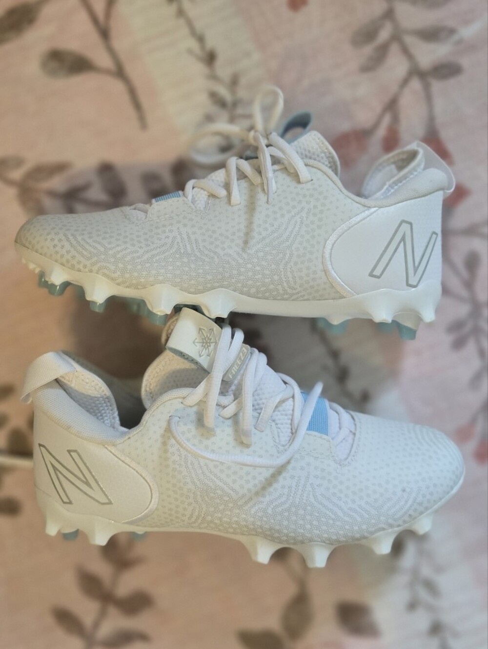 New Balance White Athletic Cleats